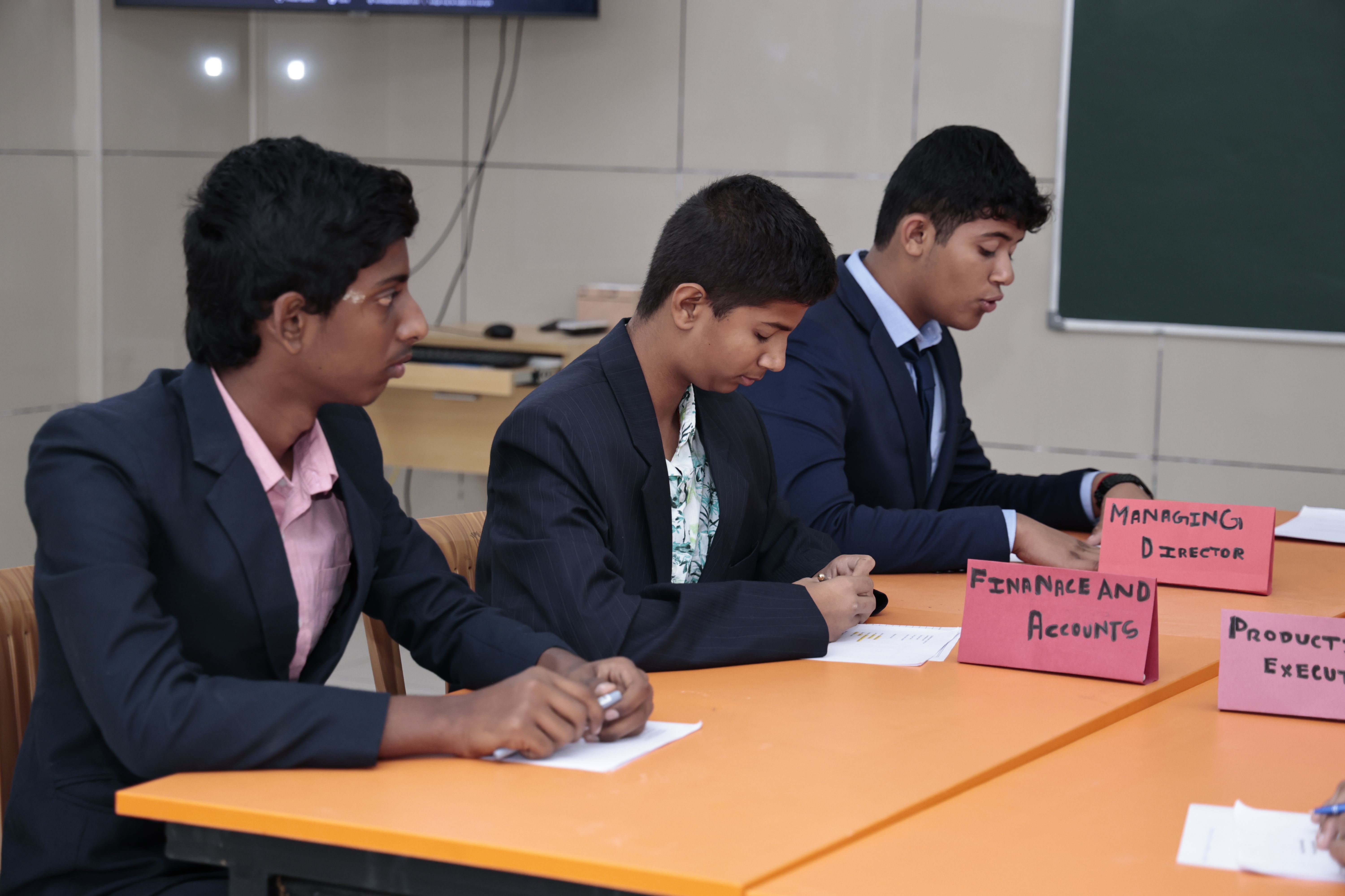 Students participating in a Model United Nations activity at Vishwa Vidyapeeth Students participating in a Model United Nations activity at Vishwa Vidyapeeth
