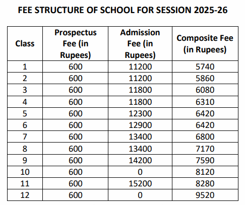 What is the Fee Structure of Rawal International School?