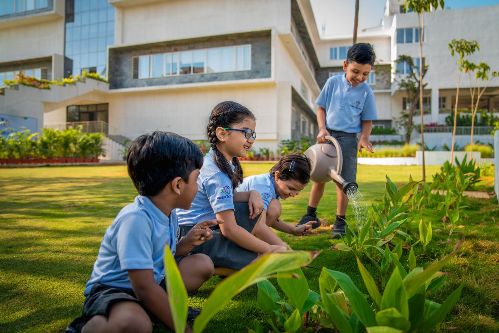 Students at Ganges Valley School learning outdoors Students at Ganges Valley School learning outdoors